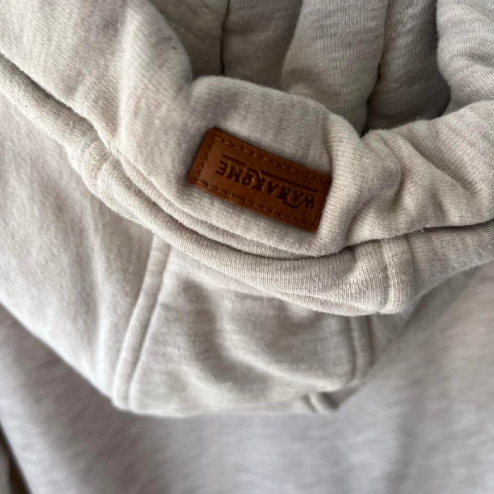 Wanakome Heather Gray Zip Hoodie Gorpcore Outdoor Cozy Logo Patch Men's XXL - Picture 5 of 8
